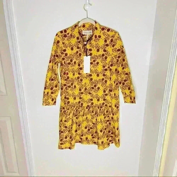 Saloni Tilly Shirt Dress in Red Clover Size 2 - Picture 2 of 7